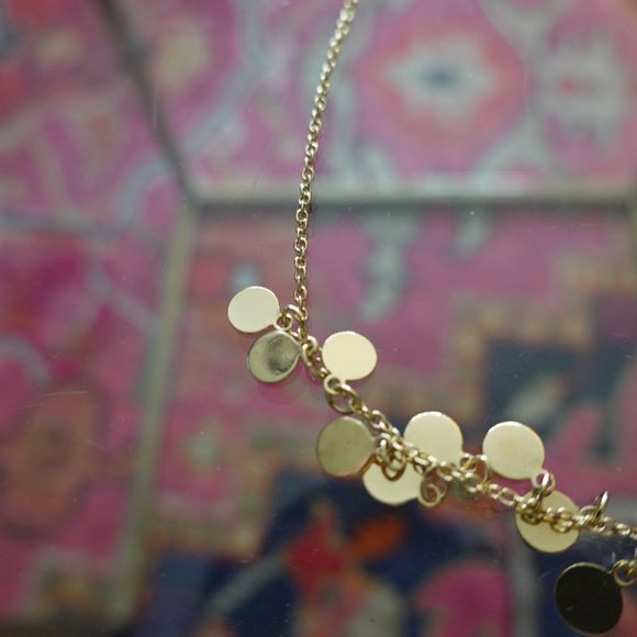 (NWT) Gold Pallettes 3-Tier Drop Statement Necklace 16" w/ 3" ext. - Picture 7 of 11